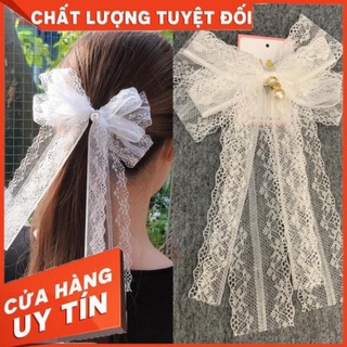 Nơ cài tóc ren voan hàn quốc xinh yêu