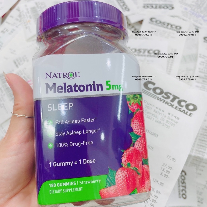 Kẹo ngủ ngon Natrol Melatonin 5mg 180 viên chuẩn Mỹ Gummy sleep well fall asleep faster