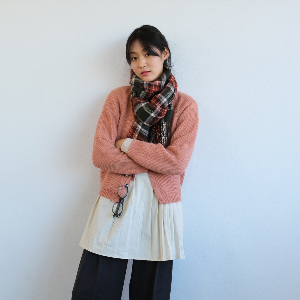 [gwilee] half knit pleated blouse - áo len phối kiểu Hàn Quốc | BigBuy360 - bigbuy360.vn