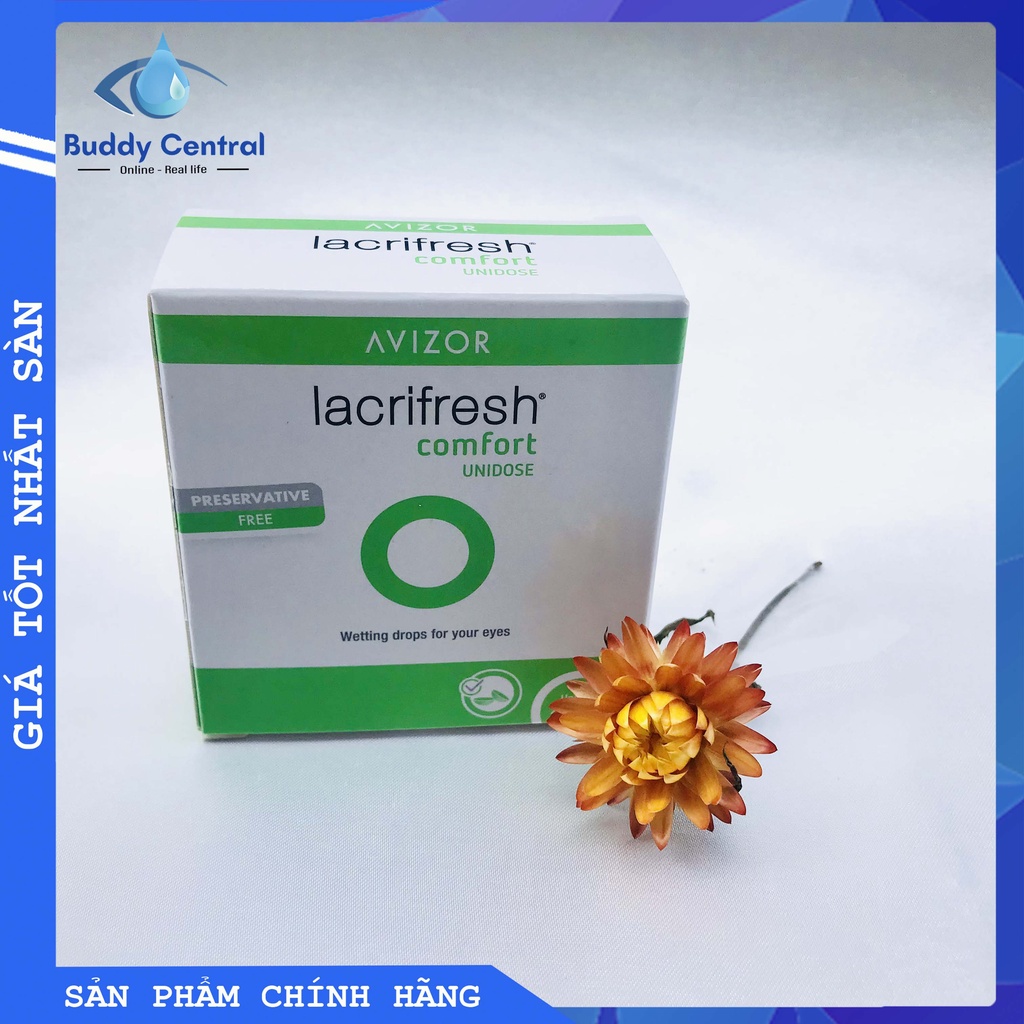 (Tặng 1 GP 60ml) Combo 5 hộp Nước mắt nhân tạo không chất bảo quản Avizor Lacrifresh Comfort Unidose 20 tuýp/hộp