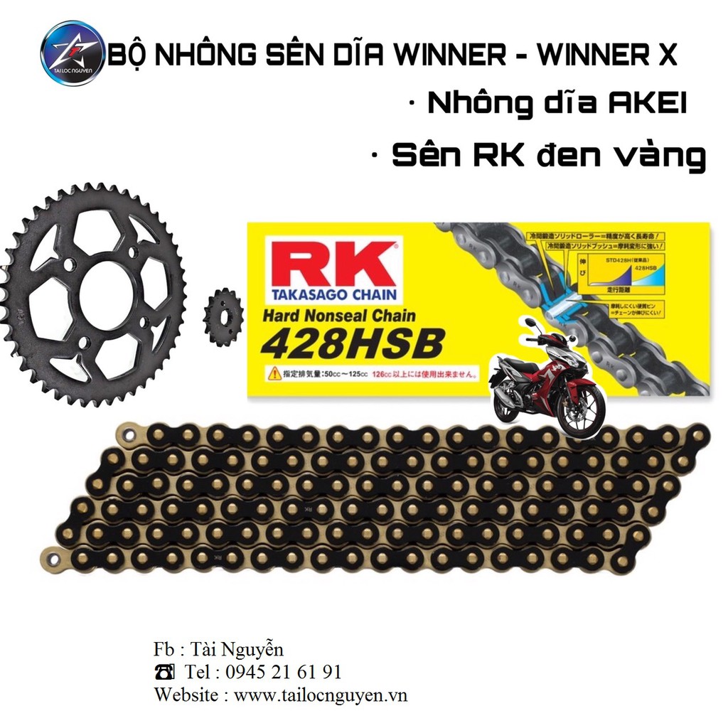 BỘ NSD CHO WINNER/WINNER X - RAIDER FI - SÊN RK ĐEN VÀNG - NHÔNG DĨA AKEI