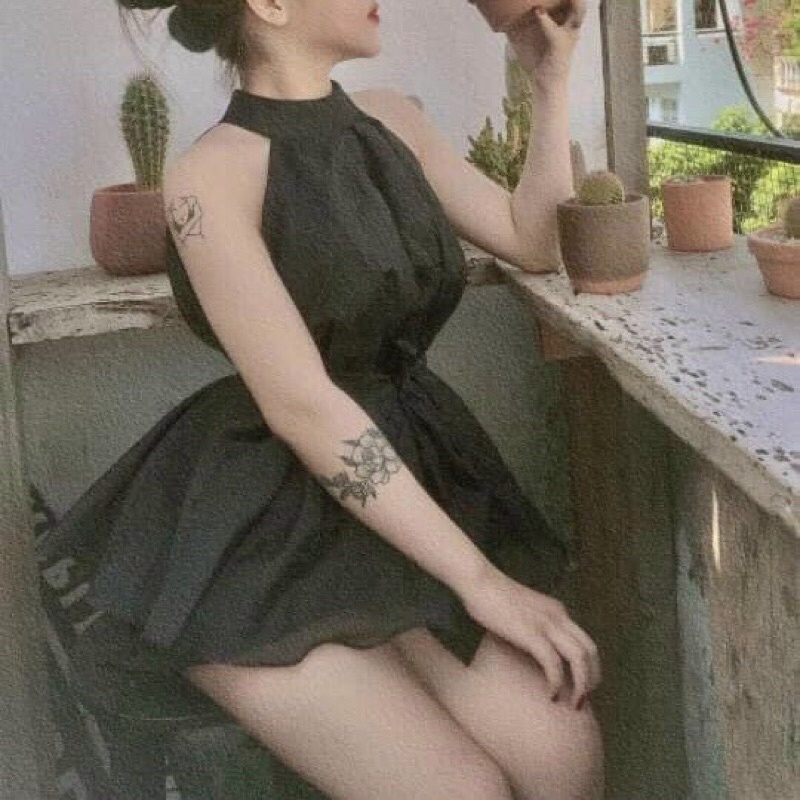 Áo cổ yếm nơ voan kiếng | BigBuy360 - bigbuy360.vn