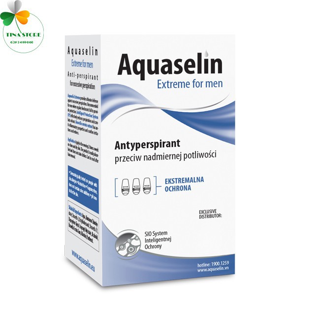 Lăn Khử Mùi Cho Nam Aquaselin Extreme For Men 50ml - Ngăn Tiết Mồ Hôi Hiệu Quả, Khử Mùi Hôi Triệt Để