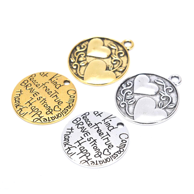 Set 20 Mặt Dây Chuyền Khắc Chữ Truyền Cảm Hứng Thời Trang