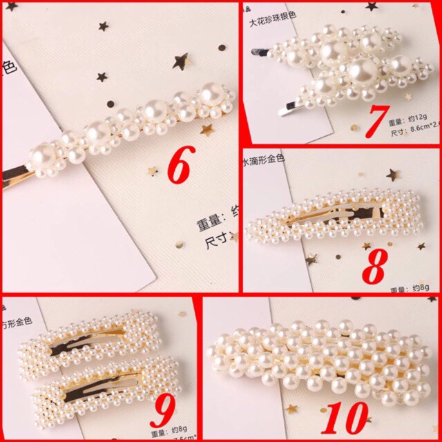 [Mã FAGOGO giảm 12% đơn 99K] 15 MẪU Kẹp tóc,cặp tóc đính đá, ngọc nhân tạo Hàn Quốc | BigBuy360 - bigbuy360.vn