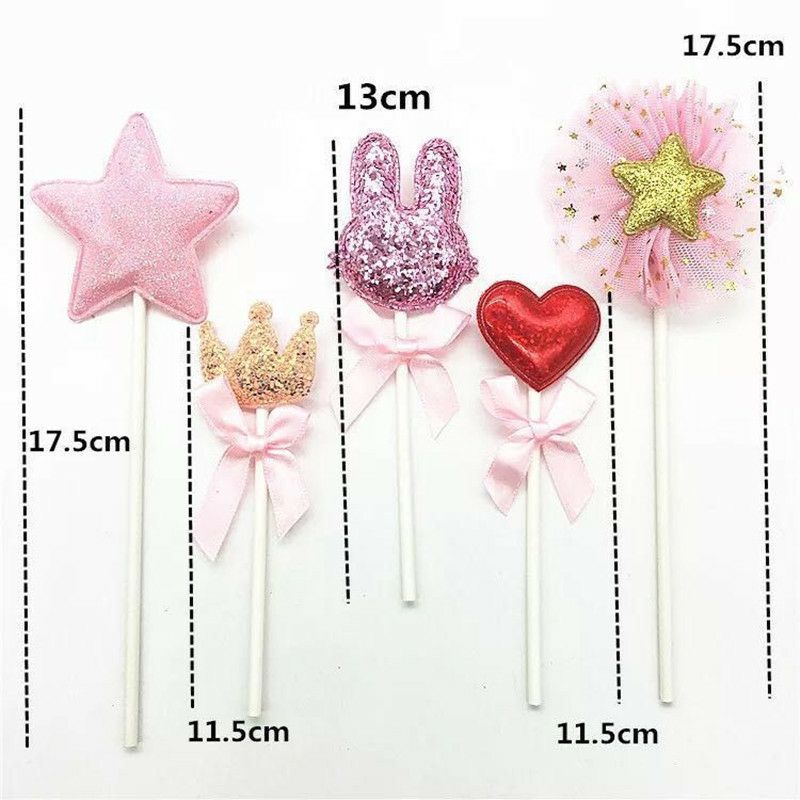 Set topper tai thỏ nhũ đáng yêu trang trí bánh kem, bánh sinh nhật, bánh gato  - Nhotimshop