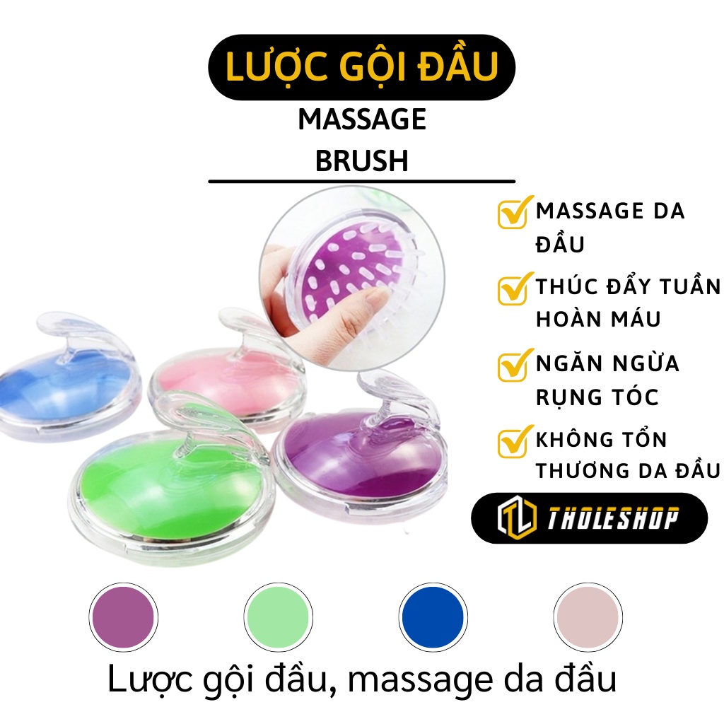 Lược Gội Đầu Silicone - Bàn Chải Massage Da Đầu, Giảm Rụng Tóc - Gai Mát Xa Đầu 1031
