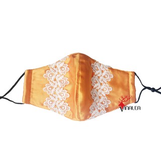 Khẩu trang lụa phối ren cao cấp