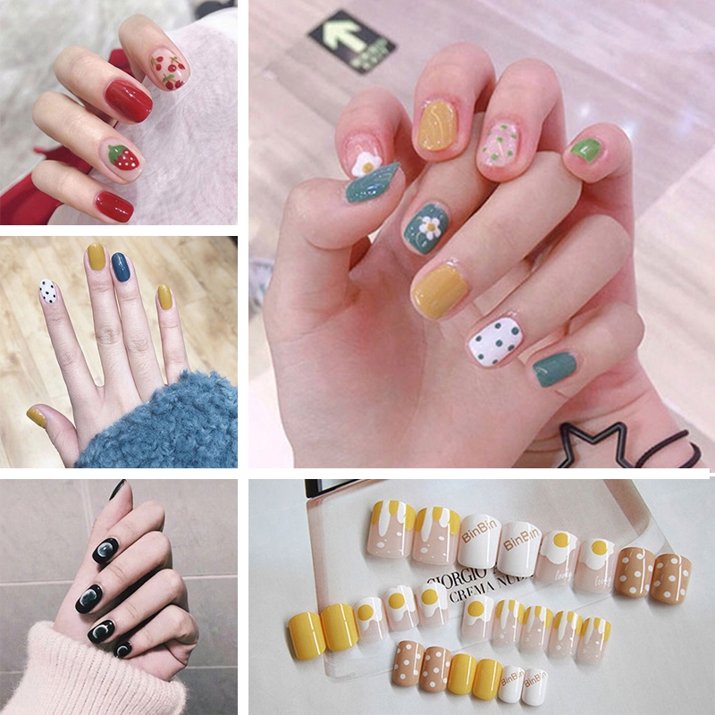 Set 24 móng tay giả che phủ toàn diện kèm keo dán R001-R020