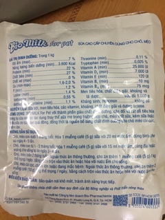 Sữa biomilk cho chó mèo 100gr