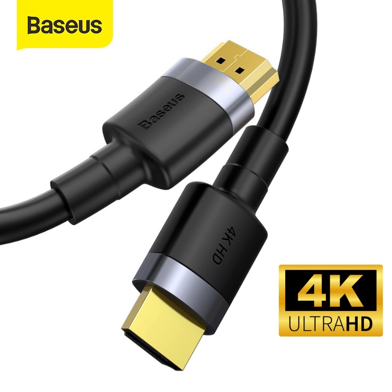 Cáp HDMI 4K 60HZ Baseus dây 2 đầu hdmi chất liệu siêu dẻo bền truyền ảnh video siêu sắc nét cho pc máy tính laptop ps ..