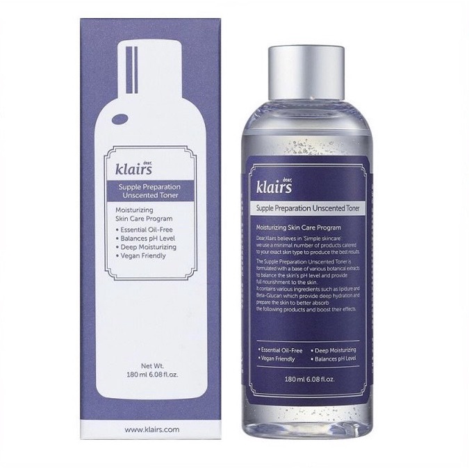 [Hàng Chuẩn]Nước hoa hồng Klairs Supple Preparation Toner 180ml 2 loại - Ecogreenofficial | BigBuy360 - bigbuy360.vn