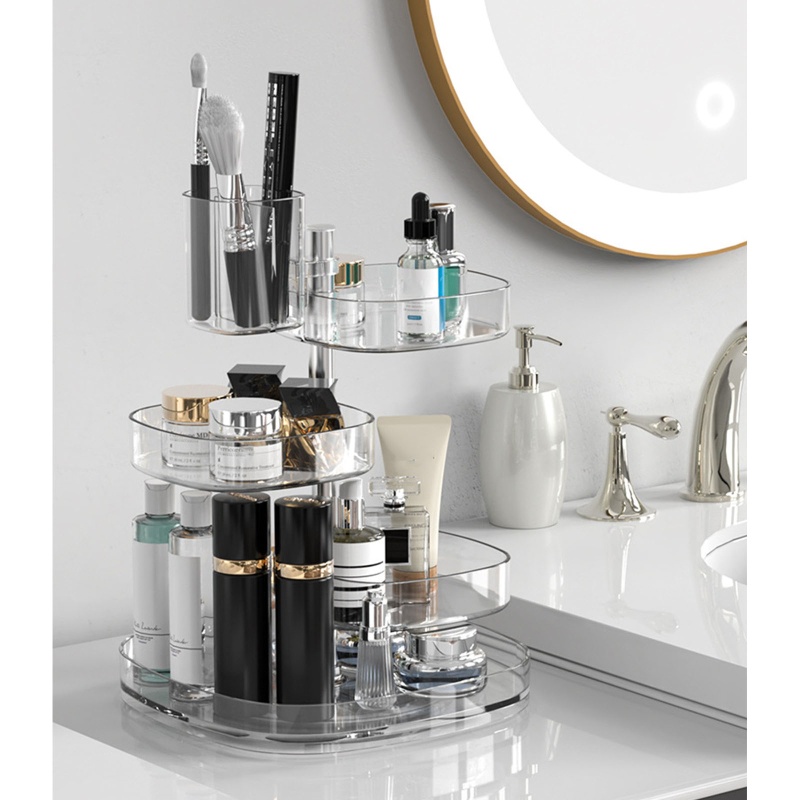Khay Đựng Đồ Trang Điểm 5 Tầng Trong Suốt Có Thể Điều Chỉnh
