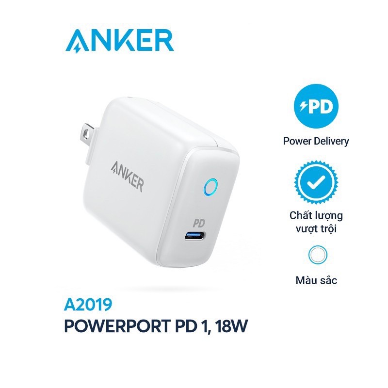 Củ Sạc Anker PowerPort PD 18w A2019 Adapter Sạc Anker PD 18W A2019