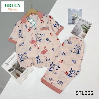Pijama Bộ mặc nhà nữ tay ngắn mùa hè lụa mango mềm, mát, thấm hút mồ hôi