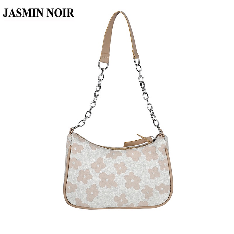 Túi Đeo JASMIN NOIR Vai Vải Canvas Phối Dây Xích Thiết Kế Dễ Thương Cho Nữ