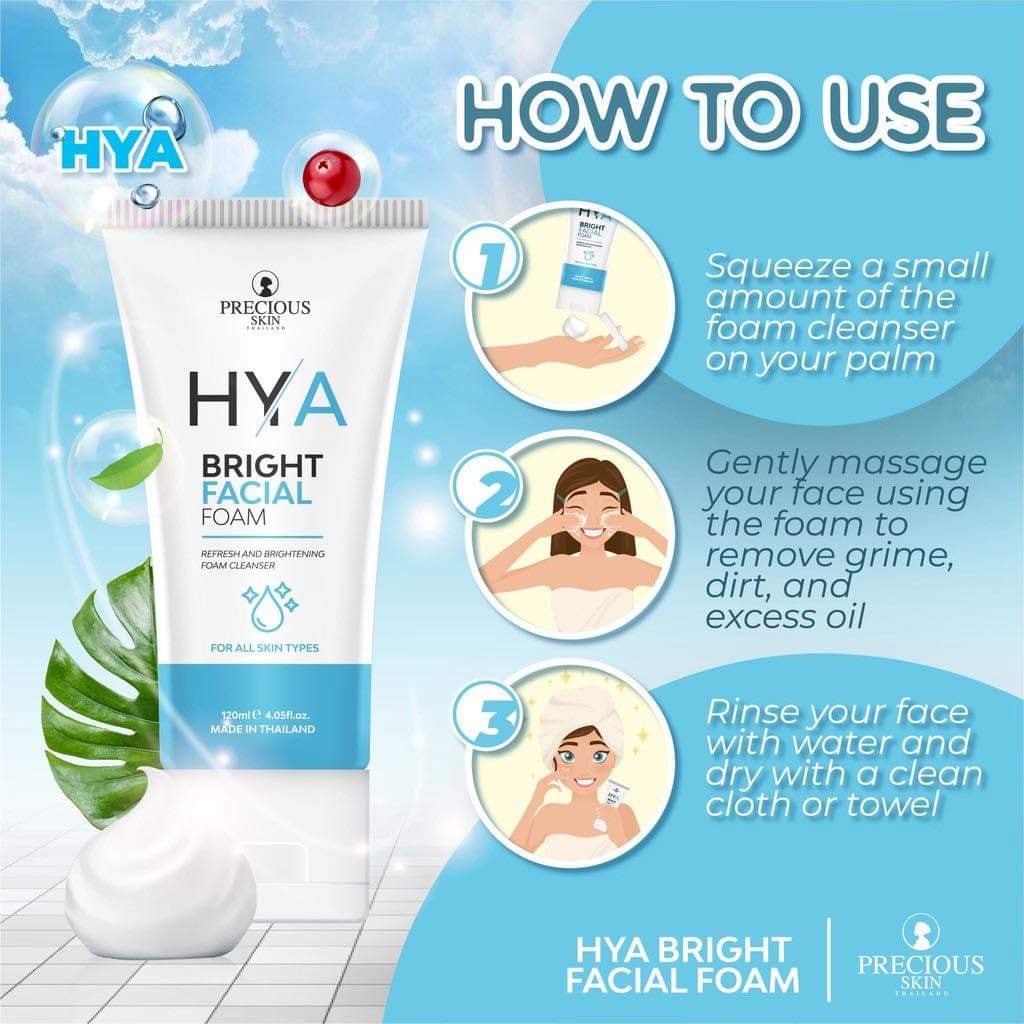 01 Tuýp Sữa Rửa Mặt Sáng Da HYA Bright Facial Foam Thái Lan 120ml