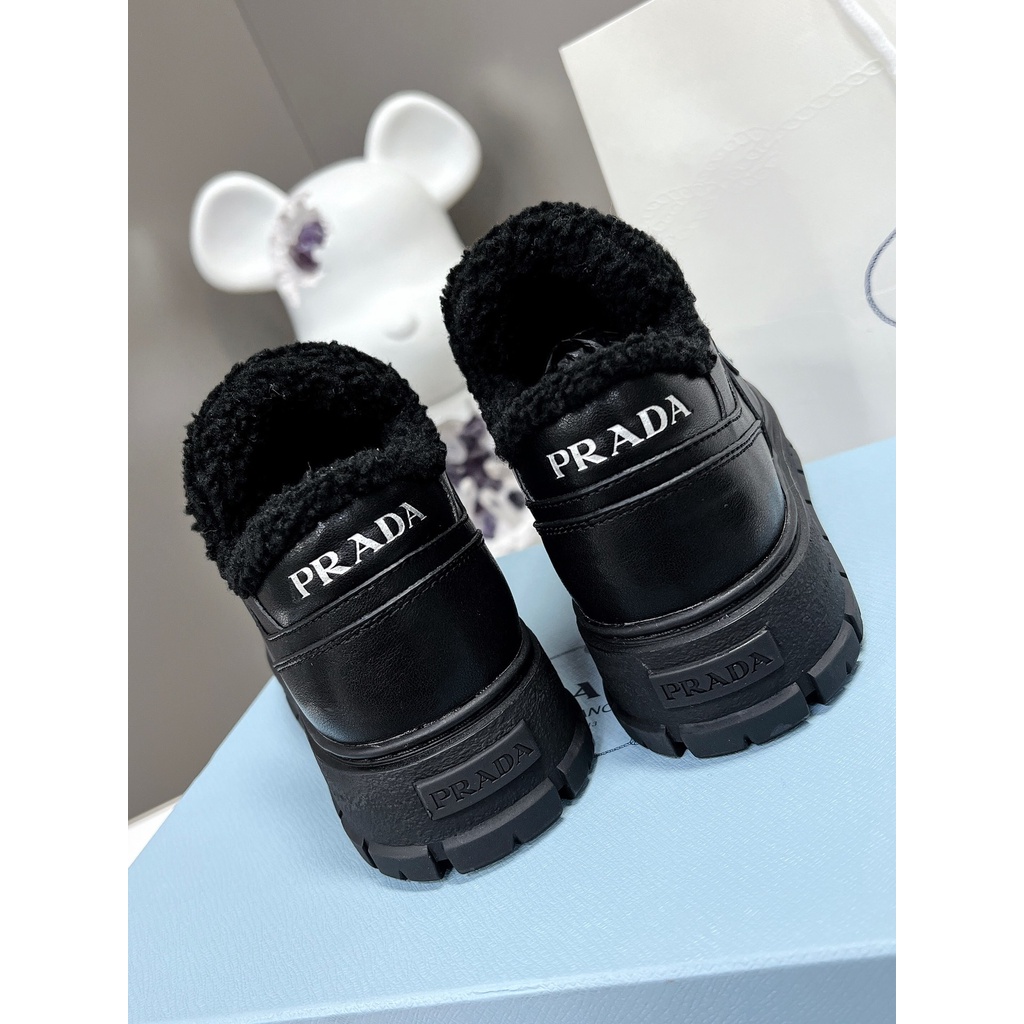 Giày thể thao da thật thời trang nữ cao cấp Prada sành điệu, thanh lịch và cá tính
