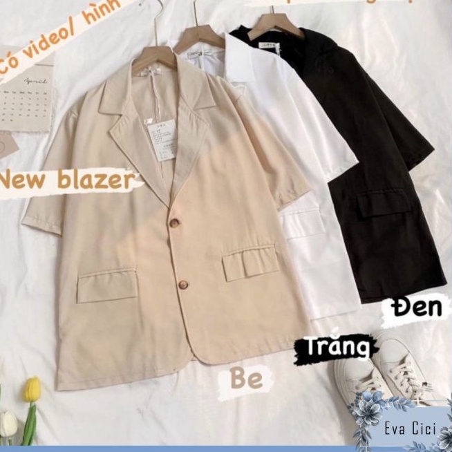 {EVACIC} Áo Blazer 1 lớp ngắn tay, dài tay form rộng hàn quốc (ảnh thật, hàng sẵn).Blazer 1 lớp phối đồ siêu dễ