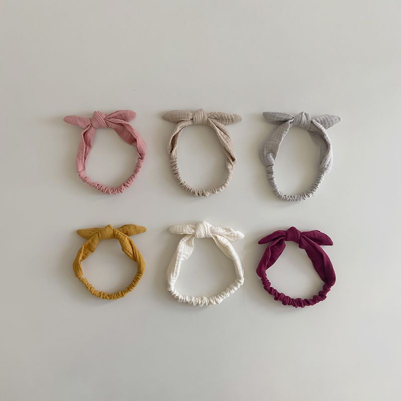 Băng Đô Nơ Tai Thỏ Vải Xô Muslin cho bé gái 0-3 tuổi
