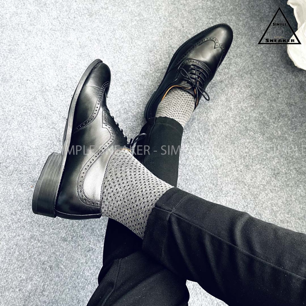 Set 5 Đôi Tất Cổ Cao Mang Giày Tây 🔥FREESHIP️️🔥Vớ Công Sở Họa Tiết Sọc Ca Rô Cực Đẹp - Nhẹ Êm Và Siêu Khô Thoáng