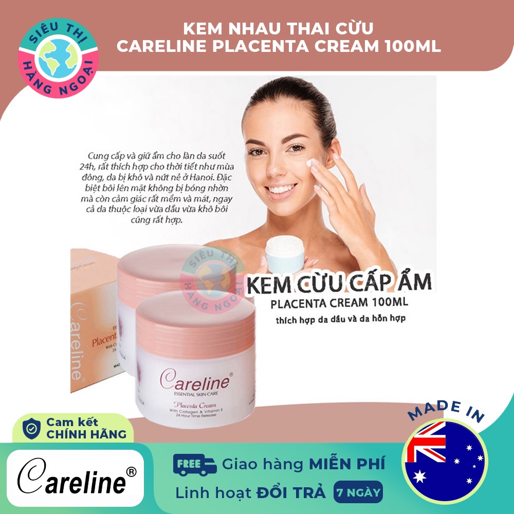 Kem Nhau Thai Cừu Careline Placenta Cream[dưỡng ẩm,phù hợp da khô & nứt nẻ] Hàng Úc(được bán bởi Siêu Thị Hàng Ngoại)