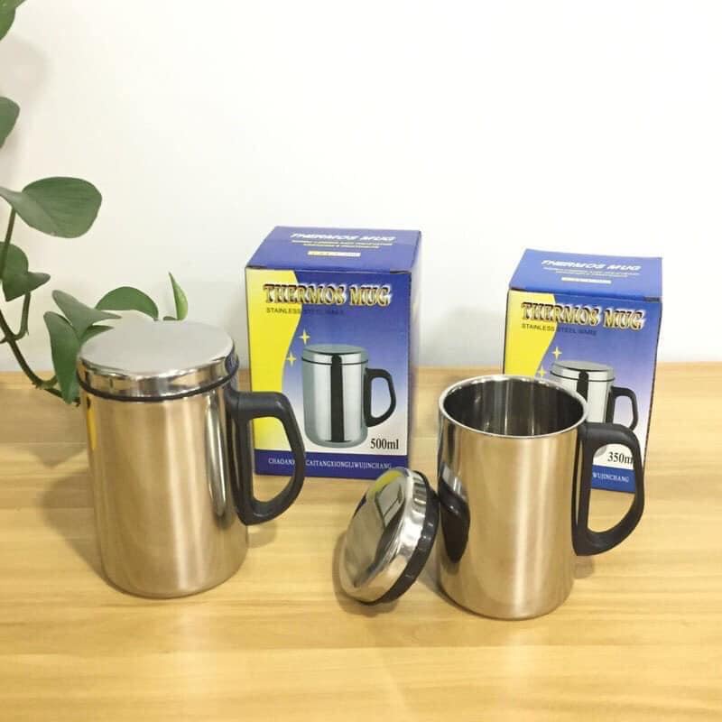 Ly giữ nhiệt inox có nắp đậy tay cầm tiện lợi -500ml -hala90