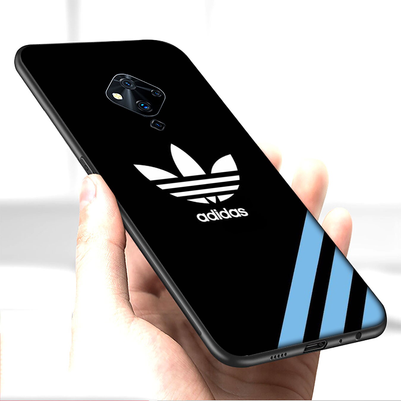 Ốp điện thoại silicon mềm hình logo adidas D1 cho Samsung Galaxy A9 A8 A7 A6 Plus J8 2018 + A21S A70 M20 A6+ A8+ 6Plus
