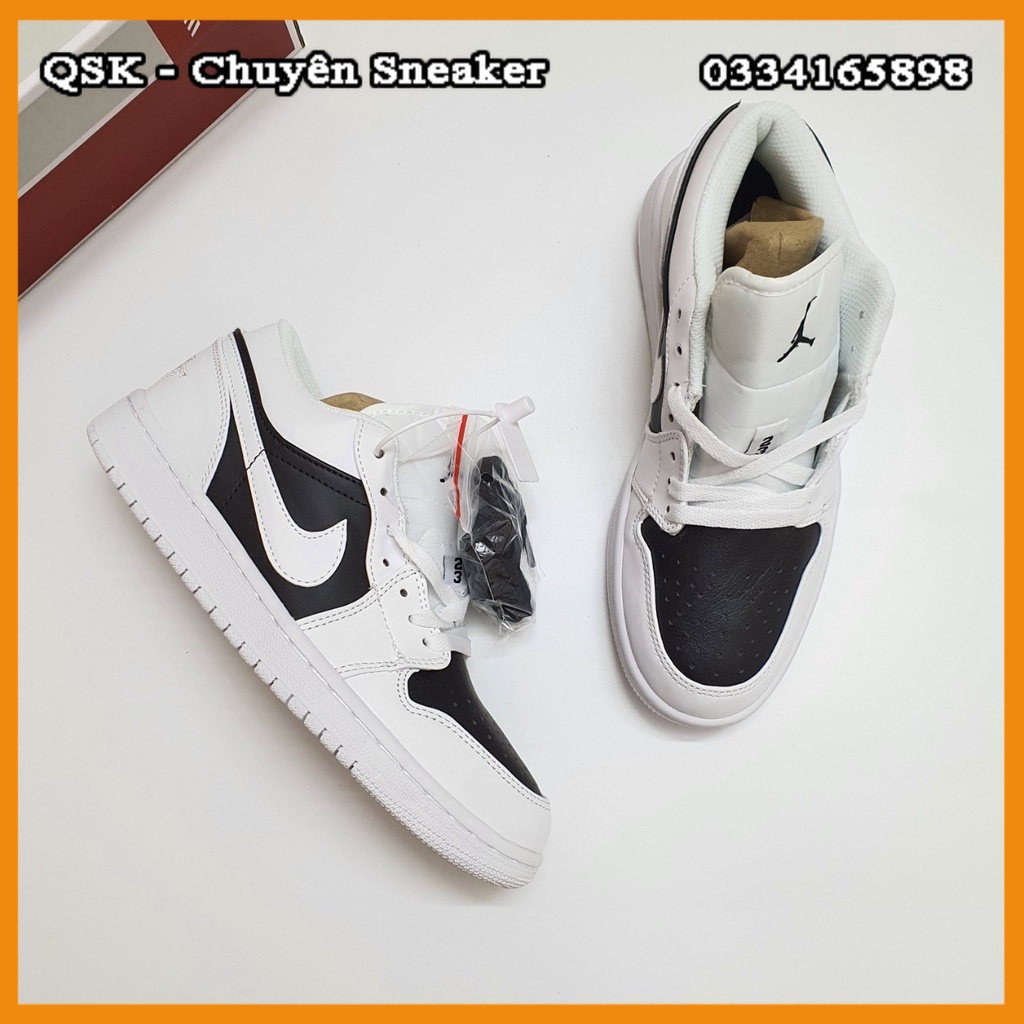 Giày Jordan 1 Low Panda Trắng Đen Cực Đẹp Fullbox, Giày thể thao jordan 1 cổ thấp trắng đen panda dễ phối đồ, cực êm cân