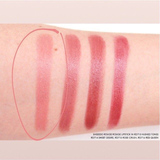 [Flash Sale] Son Shisiedo Rouge Rouge Hush Tones (RD713) Đỏ hồng ánh nâu