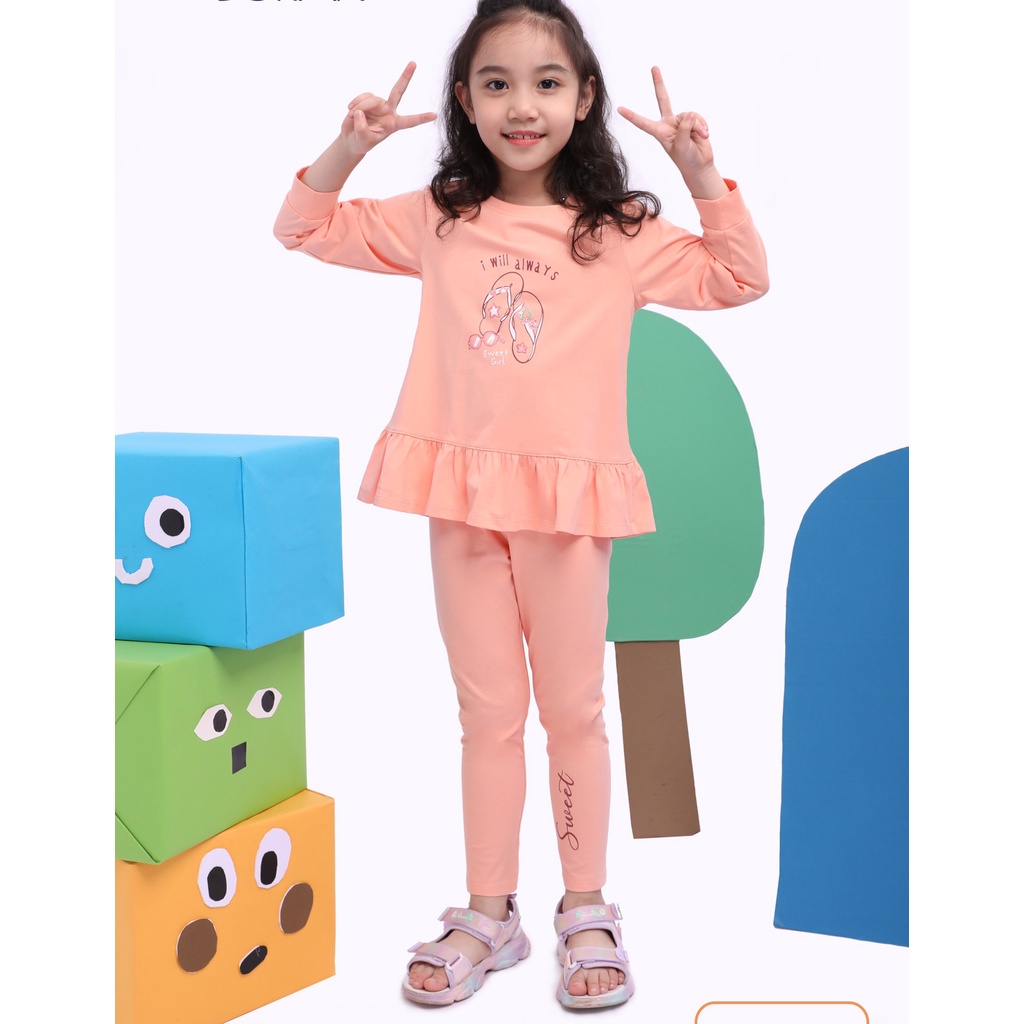 Dokma 2022 - Bộ dài tay bèo gấu cho bé từ 2 tuổi đến 6 tuổi