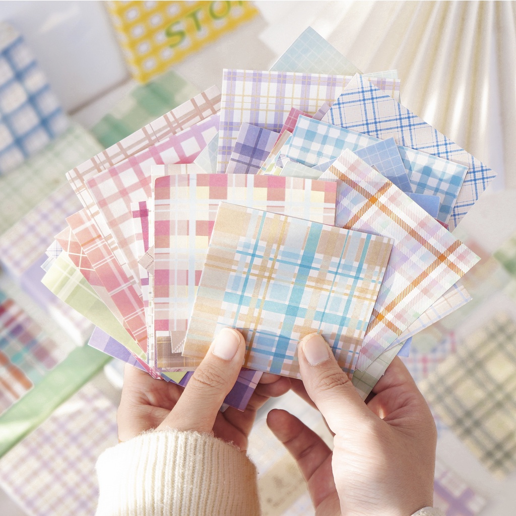 Hàn Quốc INS 80sheets Grid Sticky Notes Memo Label Sticker Dễ thương Note Pad Dấu trang Có thể cắt được Notepad Đồ dùng văn phòng cho trường học