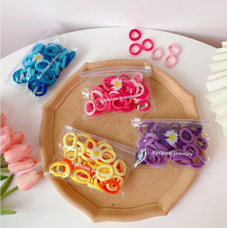 Girls Colorful Small Elastic Hair Bands Children Ponytail Holder Rubber Bands
