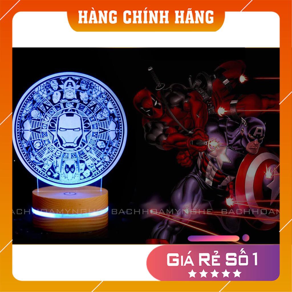 [Đèn Led 3D Iron_man] Đèn led 3D Full điều khiển, pin, đế 16 màu 4 chế độ sáng. Bảo hành đổi trả.