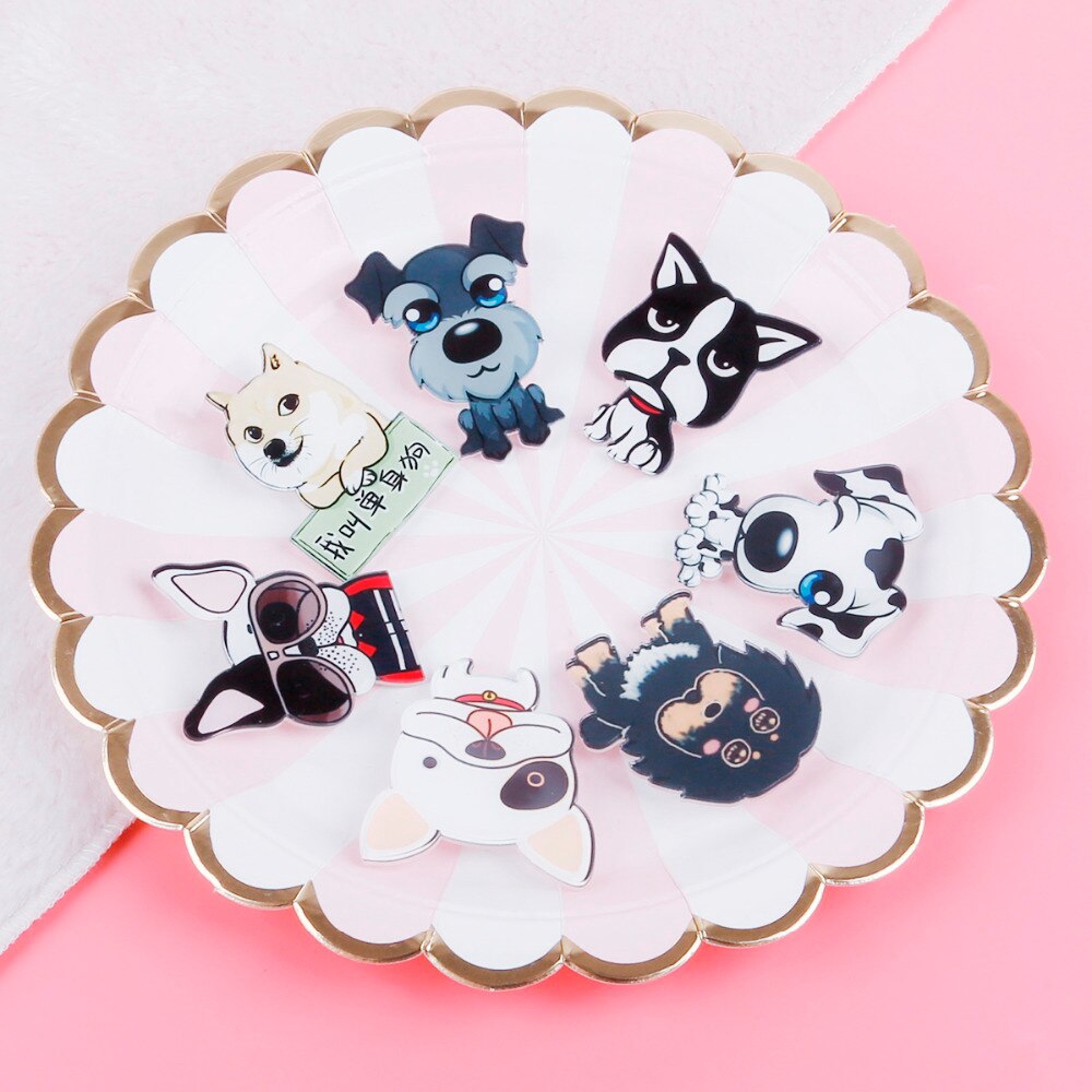 Ghim cài áo acrylic hình chó cưng bago shiba inu gấu xi hu huqi độc đáo dễ thương