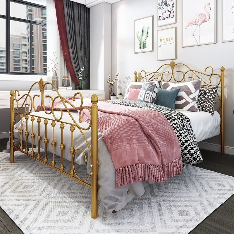 [Giường 1.5m] giường đôi 2m phòng ngủ chính người lớn hiện đại phong cách Châu Âu cho thuê nhà 1.5m 1,2m đơn sắt r