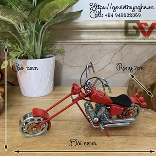 Mô hình mỹ nghệ sắt trang trí mô hình xe - Dài 25cm - Sơn Màu Nhũ Vàng - Xích lô sắt mỹ nghệ quà tặng trang trí