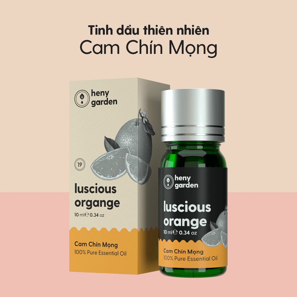 Tinh Dầu Cam Ngọt Organic Thiên Nhiên Nguyên Chất Đậm Đặc Xông Thơm Phòng, Làm Nến Thơm HENY GARDEN