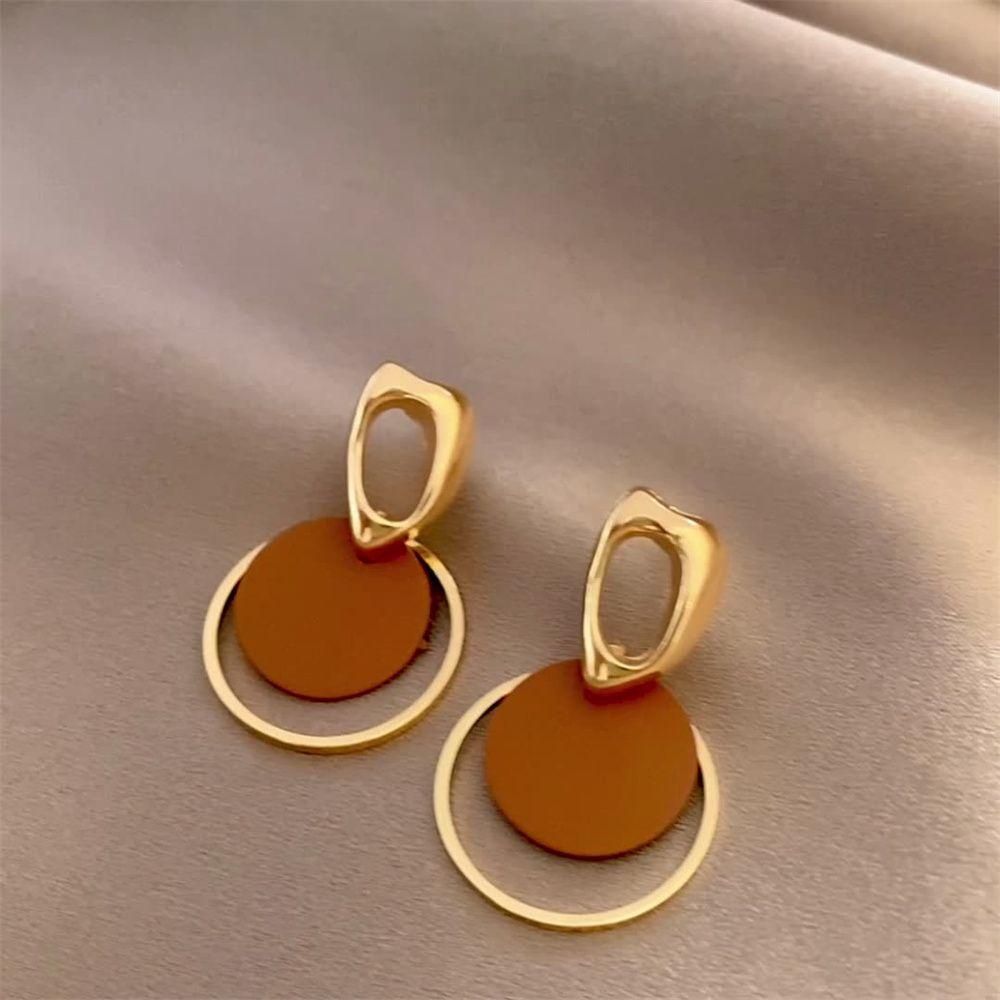 ROWANS Khuyên Tai Lủng Lẳng Màu Sáng Đơn Giản Dễ Phối Đồ