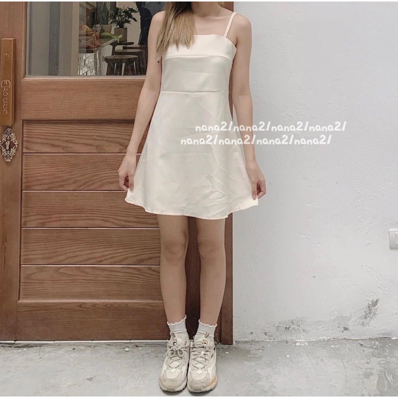 [ẢNH THẬT] Váy hai dây, dáng chữ A, quai điều chỉnh ngắn dài( k kèm áo) | BigBuy360 - bigbuy360.vn