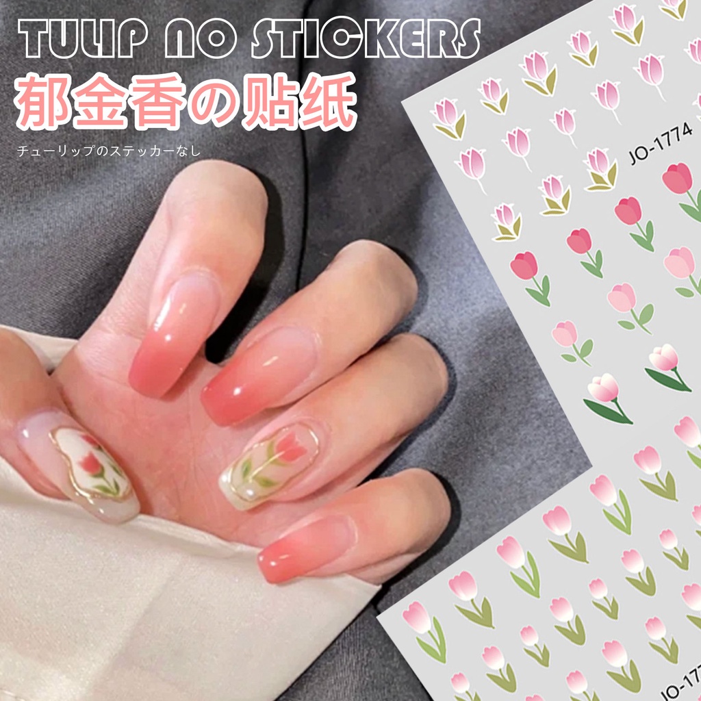 Sticker nail dán móng họa tiết hoa tulip
