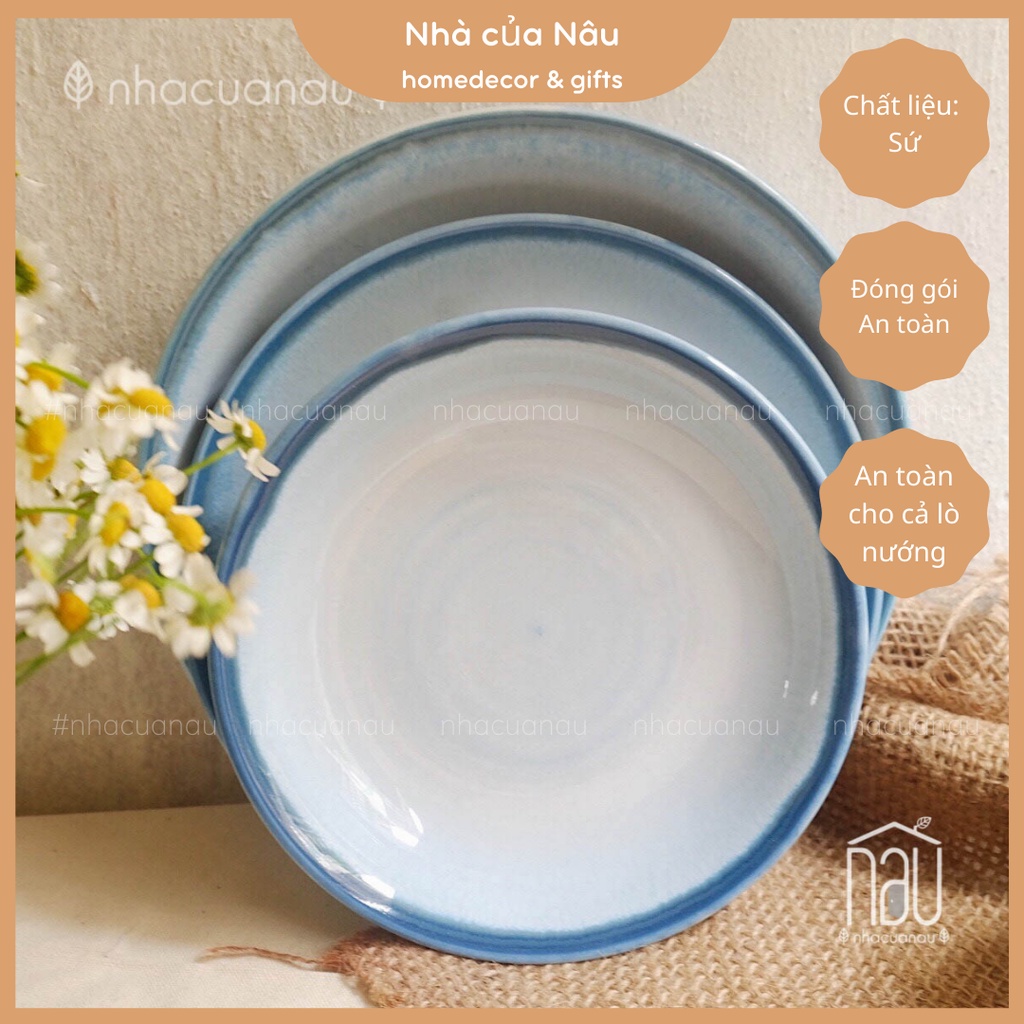 Sản phẩm bát đĩa Lam Ngọc sứ men ngọc làm quà cưới quà tân gia, men đẹp dễ chùi rửa, an toàn cho lò vi sóng