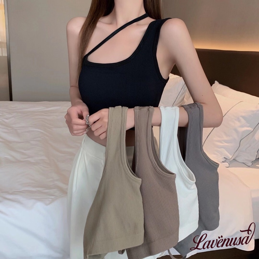 Áo bra nữ 2 dây chéo vai croptop ôm dáng mềm mại thời trang LAVENUSA AL82