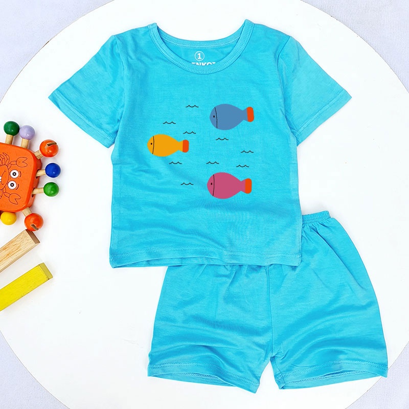 Set Quần Áo Ngắn Tay Cho Bé Toli Cotton Dẻo, Mềm Mịn Thoáng Mát, Co Giãn 4 Chiều