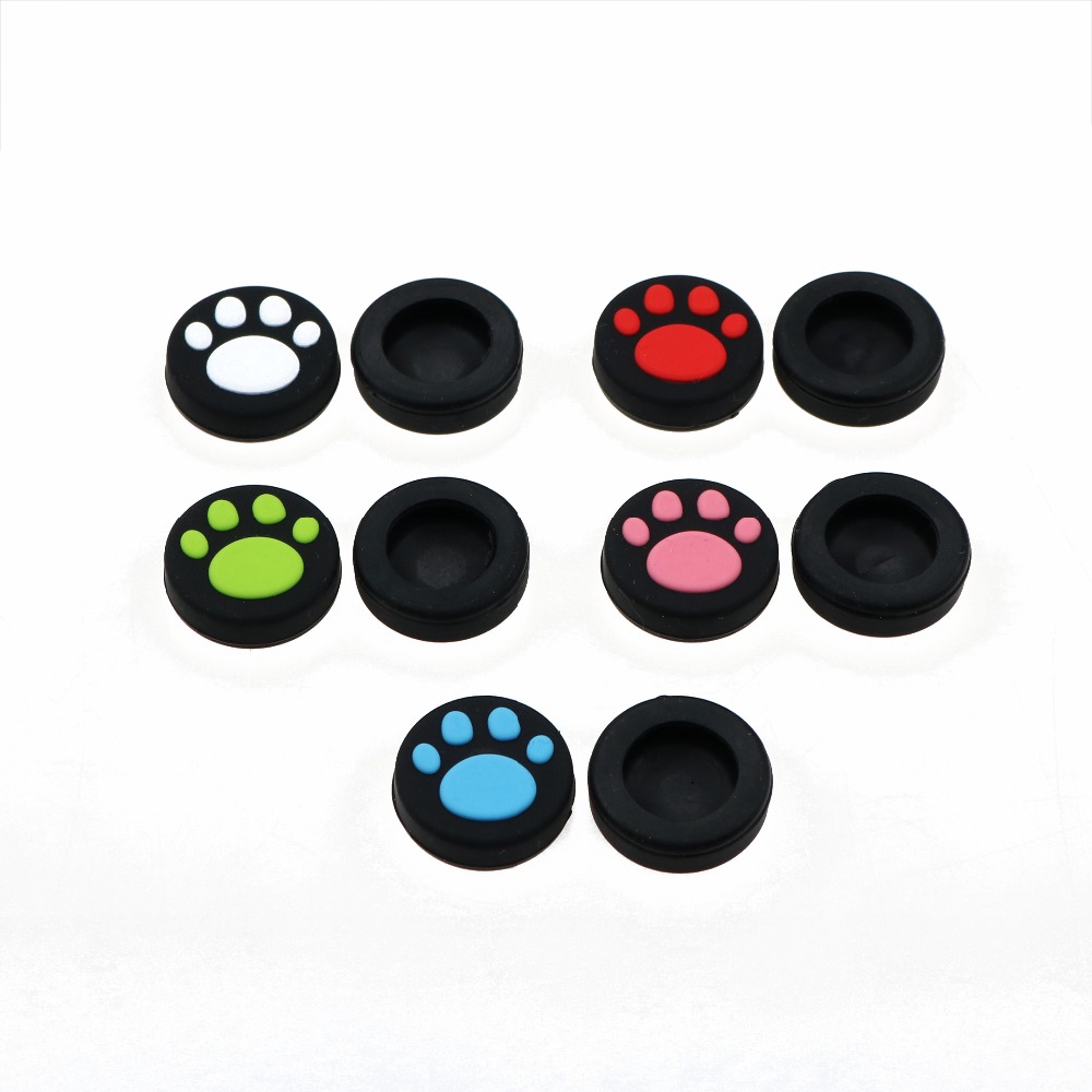 Bộ 2 Nút Bọc Cần Điều Khiển Chơi Game Nintendo Switch / Lite / OLED Joy Con Hình Dấu Chân Mèo Bằng Silicone