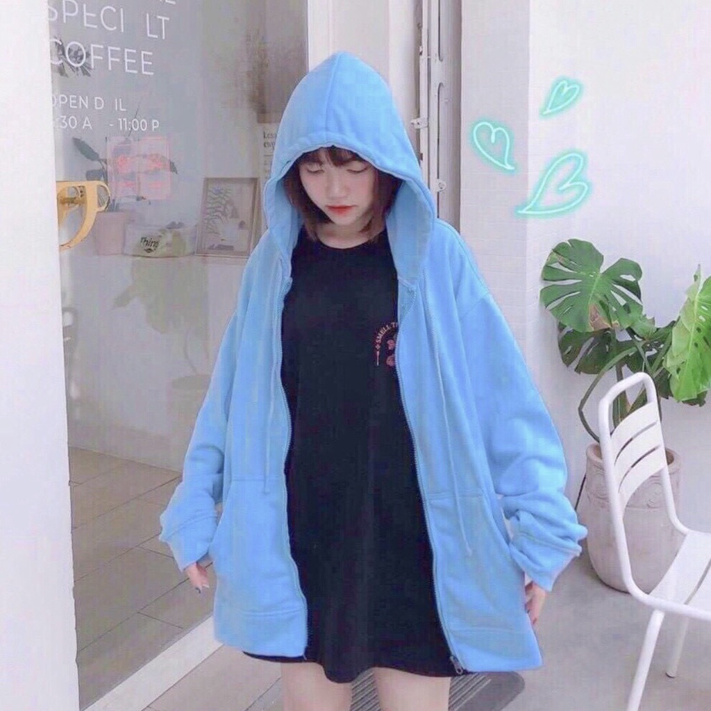 Áo KHOÁC Hoodie TRƠN 2 Màu Nam Nữ Ulzzang Unisex 1hitshop