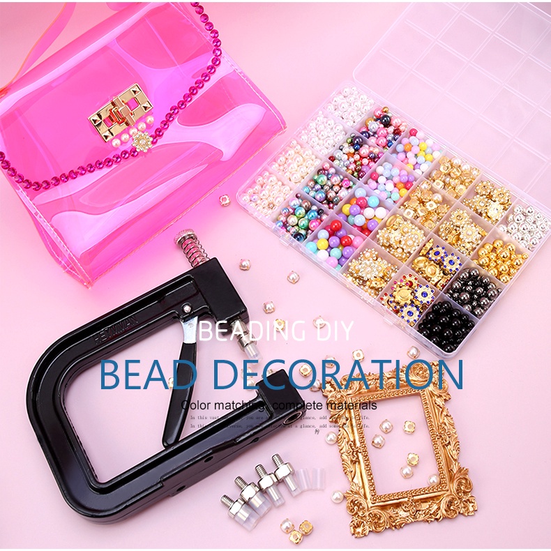 Máy Cài Nút Ngọc Trai Màu Đen Làm Đồ Handmade DIY