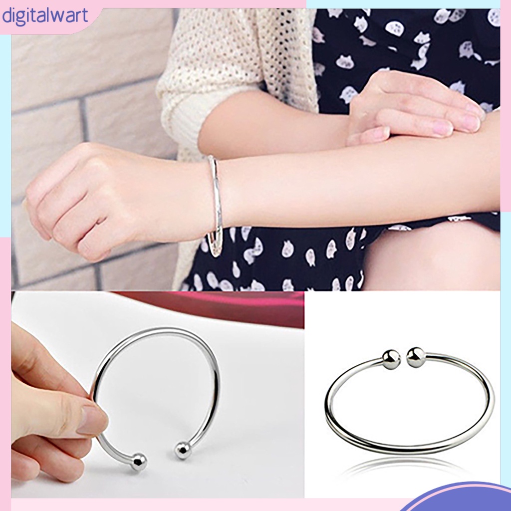 Vòng Đeo Tay Mạ Bạc Kiểu Dáng Đơn Giản Thanh Lịch Cho Nữ