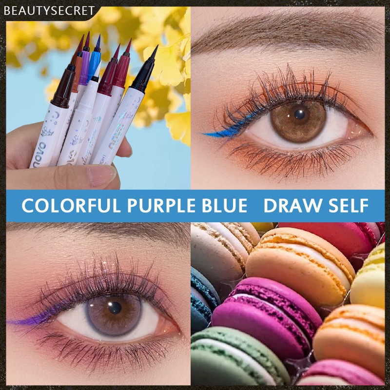 [Hàng mới về] Bút kẻ mắt Novo 8 màu tùy chọn chống nước lâu trôi khô nhanh tiện lợi
