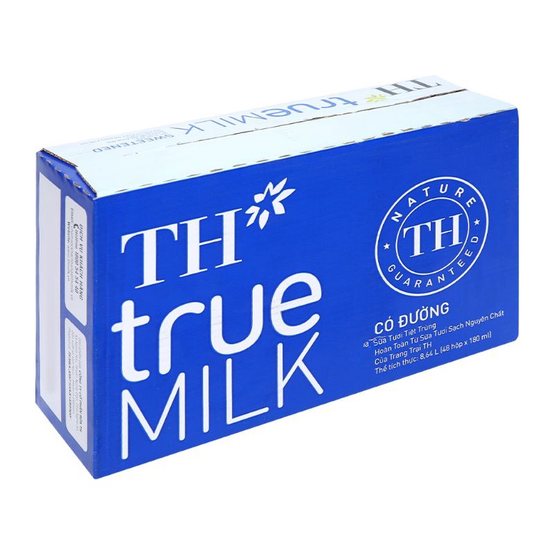 Thùng sữa TH True Milk có đường 180ml